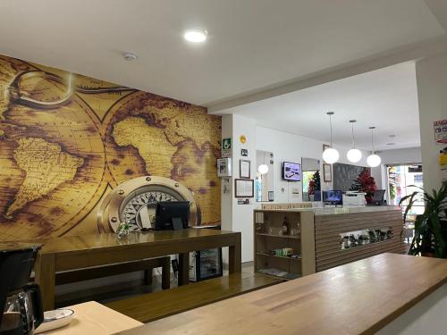 Kuchyň nebo kuchyňský kout v ubytování Hostal Lleras Calle 8