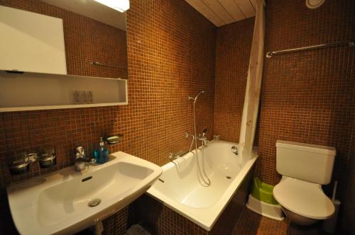 ツェルマットにあるStudio Gammaのバスルーム(白い洗面台、トイレ付)