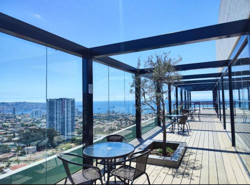 402 Depto con azotea panorámica!にあるバルコニーまたはテラス