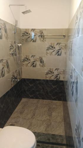 a bathroom with a toilet and a shower at Sunshine Guest in Madihe East