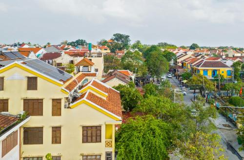 an aerial view of a city with houses at Thanh Van 1 Hotel in Hoi An