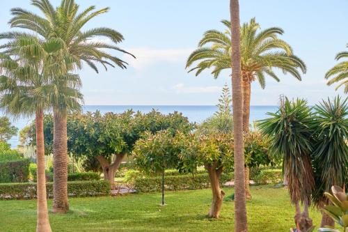a group of palm trees in a park at Estudio Lighthouse F77 A109 in Torrox Costa