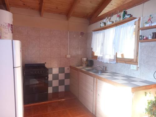 Kuchyň nebo kuchyňský kout v ubytování Cabaña del Lago 2