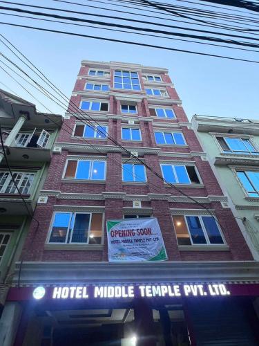 a tall building with a hotel middle temple put in at Hotel Middle Temple Pvt Ltd in Kathmandu