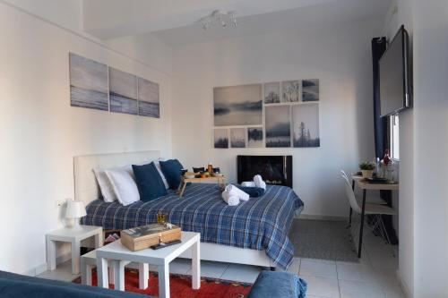 Χώρος καθιστικού στο Gk Suites-Constantin view , auto check-in 24h