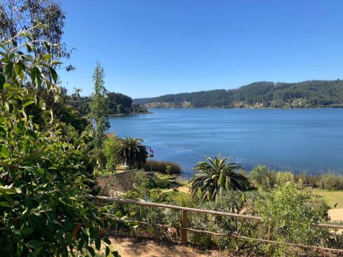 a view of a large body of water at Cabañas Parador del Aguila - Lago Vichuquén in Vichuquén