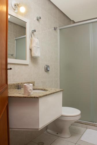 Koupelna v ubytování Hotel Caverá