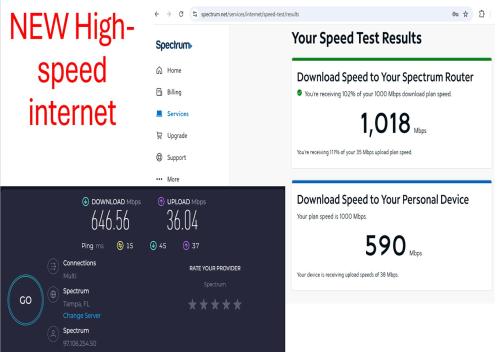 a screenshot of the new high speed internet website at Palm Villa Hostel in Tampa