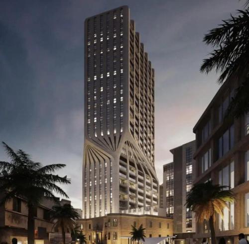 una representación de un edificio alto en una ciudad en Stylish 2BR in central StJulians, en San Julián