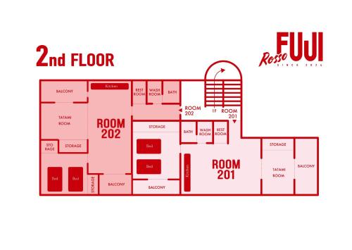 a floor plan of a two storey building at ロッソ富士 in Fujiyoshida
