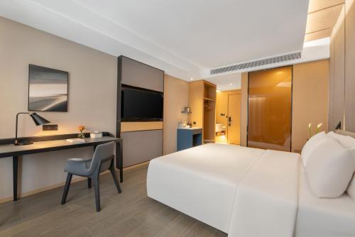 Μια τηλεόραση ή/και κέντρο ψυχαγωγίας στο Atour Hotel Xi'an North High-speed Railway Station North Square