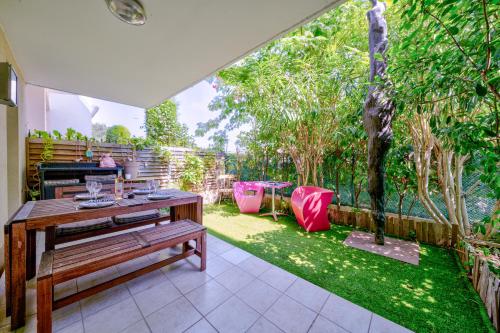 Rez de jardin à 500 m de la plage