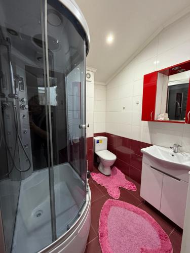Koupelna v ubytování Apartament cu o camera Buiucani