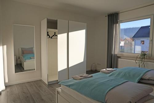 Ένα ή περισσότερα κρεβάτια σε δωμάτιο στο teck flat grande