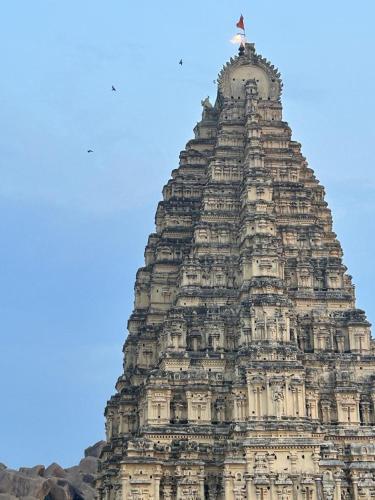 a view of the virupaksha temple at Budha Home Stay in Hampi