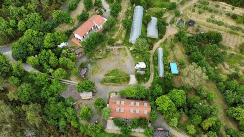 an aerial view of a house in a forest at Agriturismo Ca du Chittu in Carro