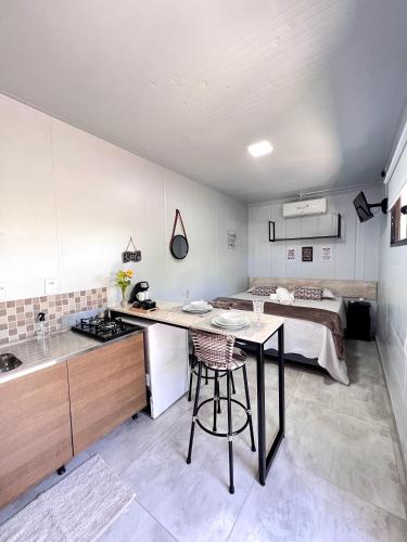 Dapur atau dapur kecil di Pousada Encantos do Estaleiro