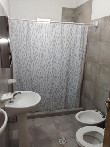Koupelna v ubytování Cabaña La Angostura