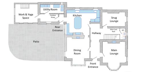 a floor plan of a house at Thwaite Howe in Keswick