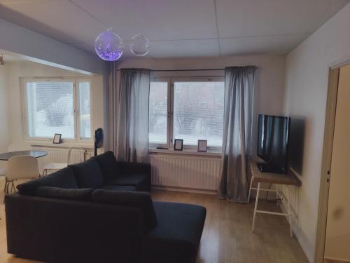 Un televizor și/sau centru de divertisment la Helmiapartments Oulu