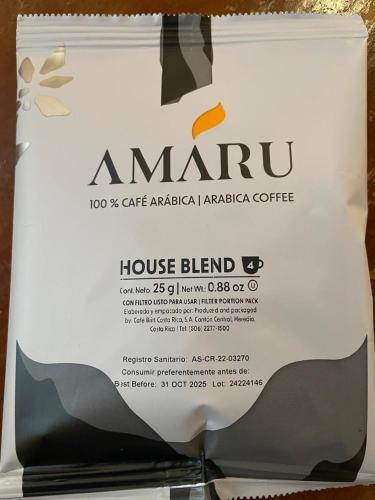 a box of amrump house blend coffee at Kakao Lodge & Garden Río Celeste in Bijagua