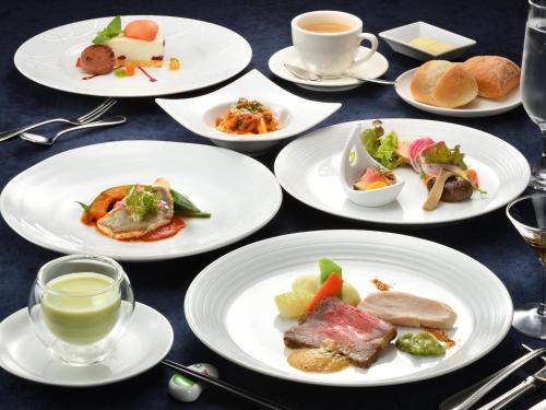 a group of plates of food on a table at Wellness Forest Nasu in Nasu
