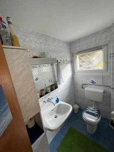 Koupelna v ubytování Ferienwohnung Sonnenseite Brienz