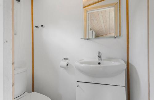 a bathroom with a sink and a toilet at First Camp Ajstrup Strand in Malling