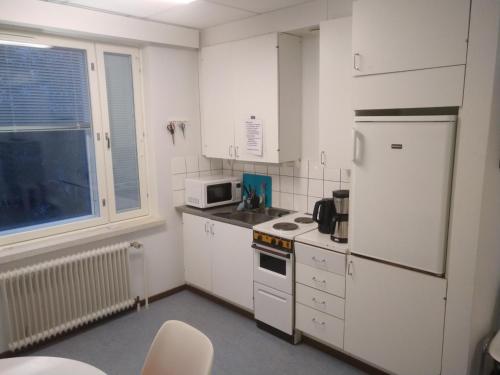 Kuchyň nebo kuchyňský kout v ubytování Grand Hostel Ivalo