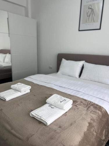 Postel nebo postele na pokoji v ubytování Luxury Cozy Apartments Suceava