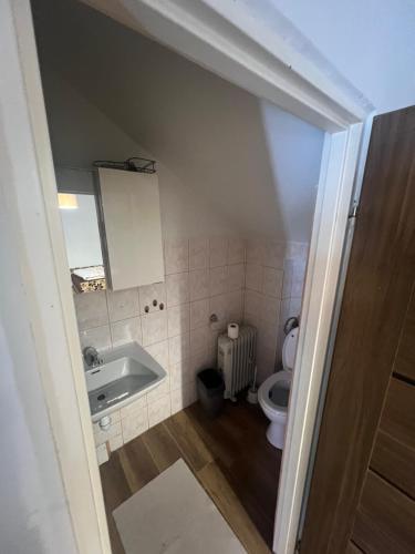 Koupelna v ubytování Gospodarstwo Agroturystyczne Bór