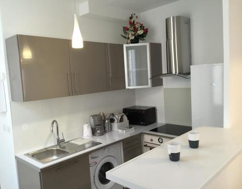 a kitchen with a sink and a dishwasher at Appartement Le Vieux Port in Marseille
