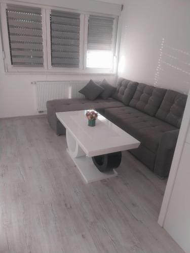 a living room with a couch and a coffee table at Stan na dan in Žepče