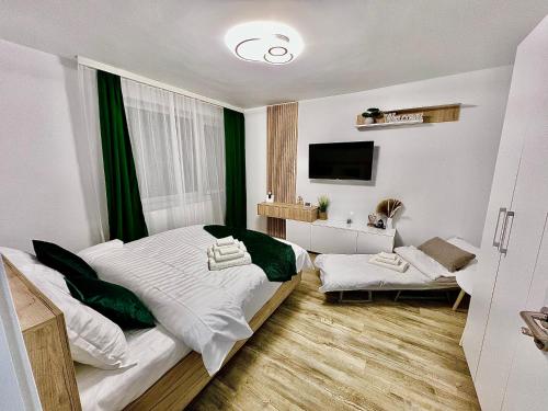 Postel nebo postele na pokoji v ubytování QuickStay - Apartment Straja - Lupeni