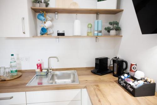 Dapur atau dapur kecil di Talidyll am Diemelsee an der Talsperre- 4 Betten 1 Schlafsofa bis zu 5 Gästen - 2 Autominuten bis zum Badestrand - nähe Willingen - Marsberg - Brilon - Privater Eingang