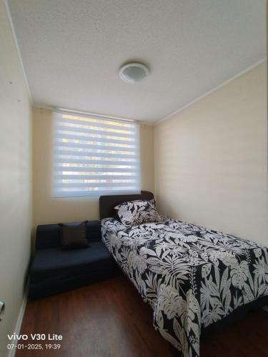 Postel nebo postele na pokoji v ubytování Buen descanso en vacaciones