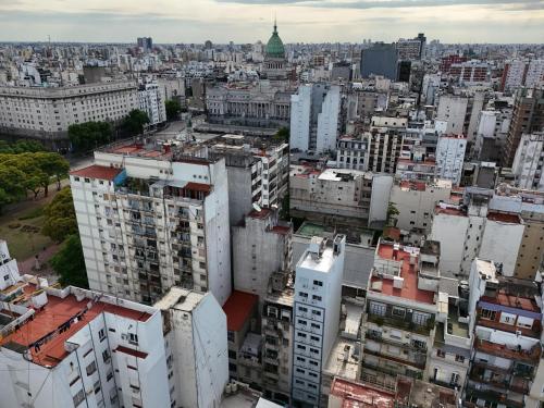 an aerial view of a city with tall buildings at Torrar Suites in Buenos Aires