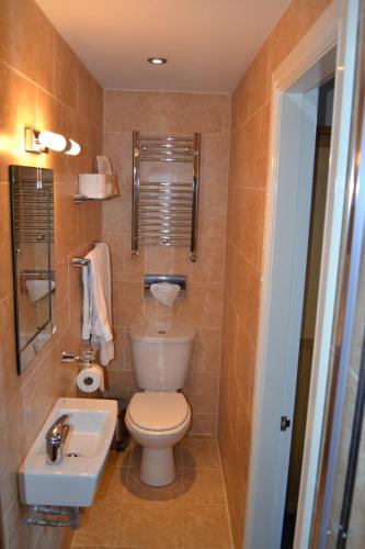 a bathroom with a toilet and a sink at Geminian in Harrogate