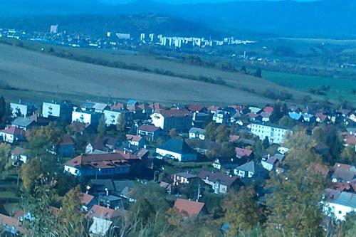 an aerial view of a small town with houses at Privát Erika in Liptovský Ján