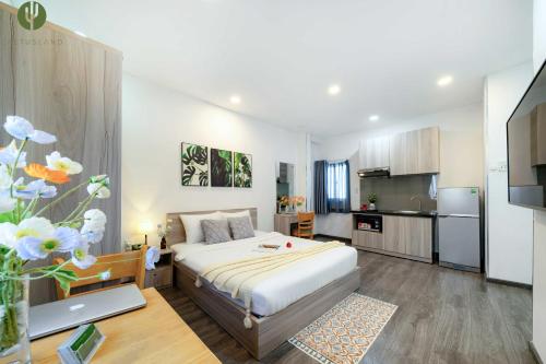 Cuisine ou kitchenette dans l'établissement Cactusland Hotel & Apartment