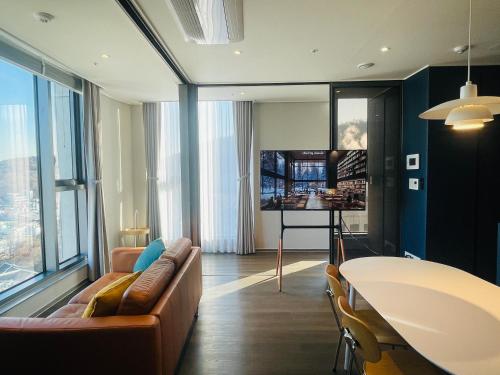 Χώρος καθιστικού στο Villiv Inn-the City Namsan
