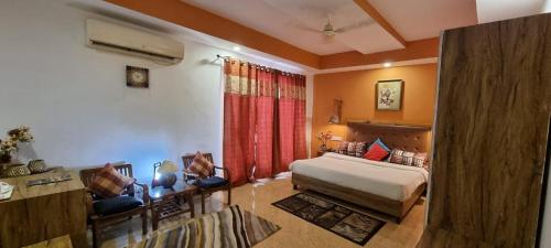 Nandini Villa Dharamshalaにあるベッド