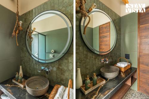 Ένα μπάνιο στο StayVista at Ilika - Heated Infinity Plunge Pool and Jacuzzi