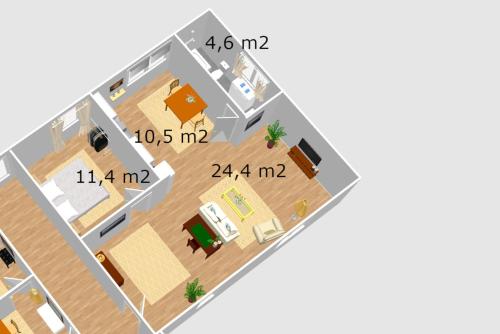 a floor plan of a house at ALTE FÖRSTEREI - Elegantes Apartment in der historischen Hinterburg Schlitz - mit Aufzug, Parkplatz & Garten - nahe Fulda und Bad Hersfeld in Schlitz