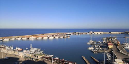 an aerial view of a marina with boats in the water at La Foresteria Termoli in Termoli