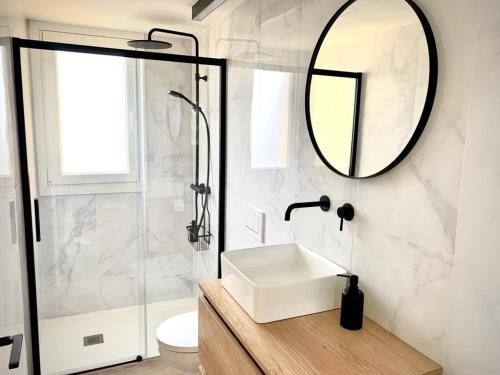 Et badeværelse på Luminoso apartamento en San Sebastian