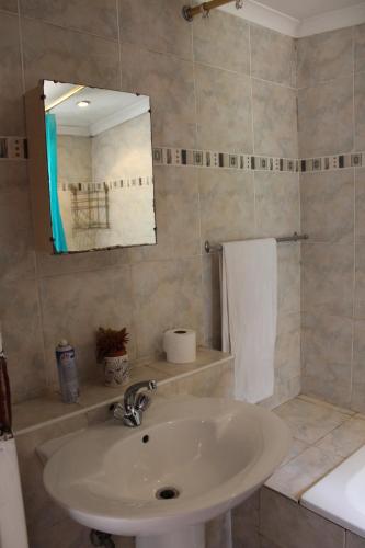 a bathroom with a sink and a mirror at Isabels2 Guest house in Johannesburg