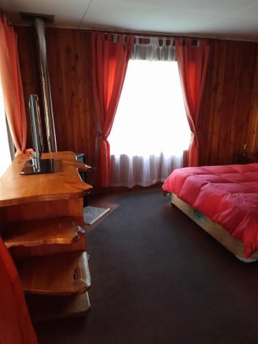 Postel nebo postele na pokoji v ubytování Se arrienda cabaña en castro