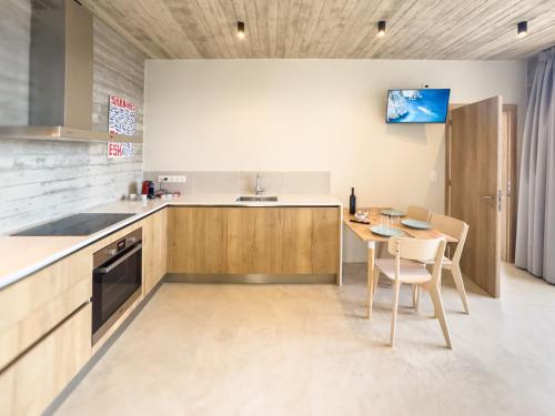 Una cocina o cocineta en Sea view villa with private swimming pool