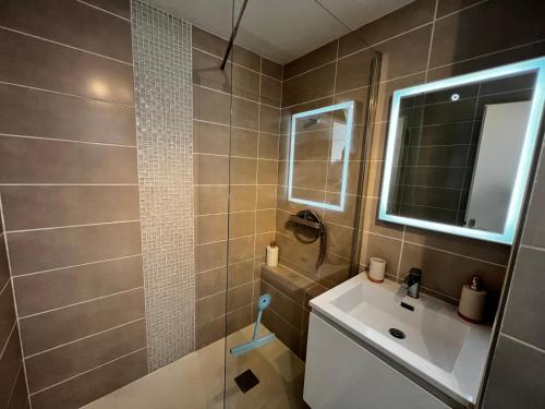 Ένα μπάνιο στο Appartement vue mer Valras plage